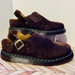 Dr Martens Isham Desert Oasis Suede M 12 Mules Dark Brown Slingback C F Stead